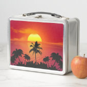 Tropischer Sonnenuntergang Metall Brotdose (Beispiel)