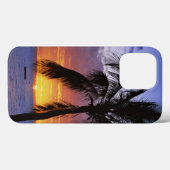 Tropischer Sonnenuntergang mit Palm Tree Case-Mate iPhone Hülle (Rückseite (Horizontal))