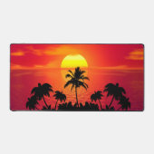 Tropischer Sonnenuntergang mit Palmen Schreibtischunterlage (Vorderseite)