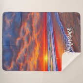 Tropischer Sonnenuntergang mit Personalisiertem Na Sherpadecke (Vorderseite (Horizontal))