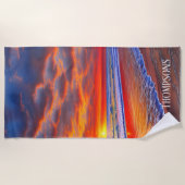 Tropischer Sonnenuntergang mit Personalisiertem Na Strandtuch (Vorderseite)