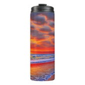 Tropischer Sonnenuntergang mit Personalisiertem Na Thermosbecher (Vorderseite)