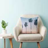 Tropischer Sonnenuntergang Ombre Pink & Blue Palm Kissen (Stuhl )