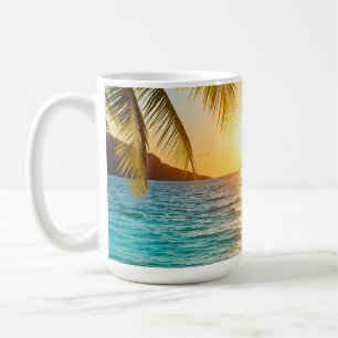 Tropischer Sonnenuntergang Palm Beach Kaffeetasse