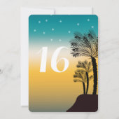 Tropischer Sonnenuntergang Palmen Tree Tropical Sw Einladung (Rückseite)