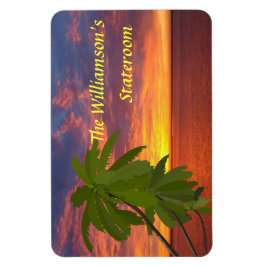 Tropischer Sonnenuntergang, Personalisierter State Magnet