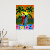 Tropischer Sonnenuntergang Poster (Küche)