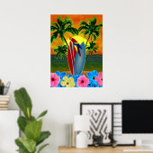 Tropischer Sonnenuntergang Poster (Heimbüro)