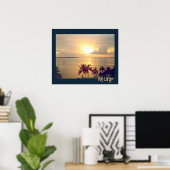 Tropischer Sonnenuntergang Poster (Heimbüro)