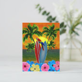 Tropischer Sonnenuntergang Postkarte (Stehend Vorderseite)