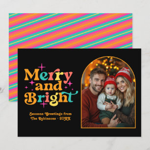 Tropischer Sonnenuntergang Retro-Weihnachtsfamilie Feiertagskarte