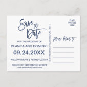 Tropischer Sonnenuntergang Save the Date Ankündigungspostkarte (Rückseite)