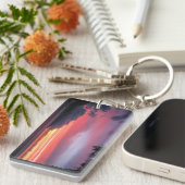 Tropischer Sonnenuntergang Schlüsselanhänger (Vorderseite rechts)