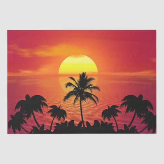 Tropischer Sonnenuntergang Seidenpapier (Vorderseite)