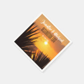 Tropischer Sonnenuntergang Serviette (Ecke)