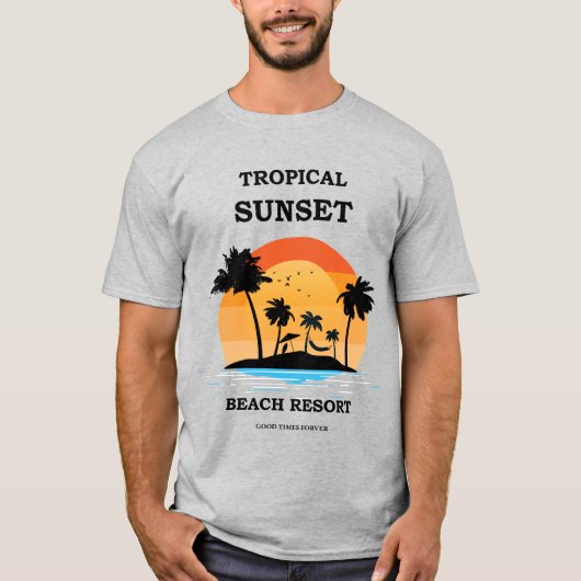 Tropischer Sonnenuntergang T-Shirt (Vorderseite)