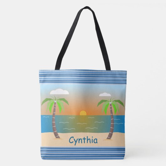 Tropischer Sonnenuntergang Tasche (Vorderseite)