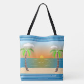 Tropischer Sonnenuntergang Tasche (Rückseite)