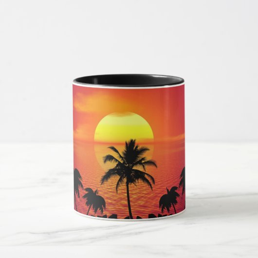 Tropischer Sonnenuntergang Tasse (Zentrum)