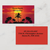 Tropischer Sonnenuntergang Visitenkarte (Vorne/Hinten)
