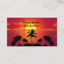 Tropischer Sonnenuntergang Visitenkarte