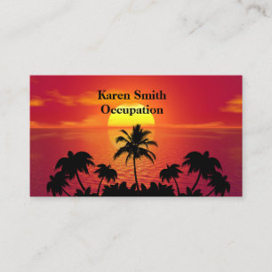 Tropischer Sonnenuntergang Visitenkarte