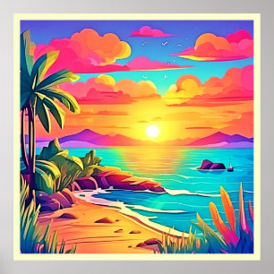 Tropischer Sonnenuntergang: Vivid Sky Poster