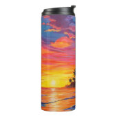 Tropischer Sonnenuntergangs-Thermalbecher Thermosbecher (Nach links gedreht)