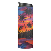 Tropischer Sonnenuntergangs-Thermalbecher Thermosbecher (Nach rechts gedreht)