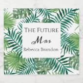 Tropischer Sparkling Wine Future Frau Bachelorette Schaumweinetikett (Einzelnes Label)