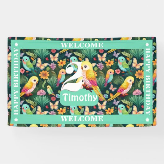 Tropischer Spaß: Feiern Sie den perfekten 2. Gebur Banner (Horizontal)