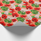 Tropischer Sphynx Katzen-vektornahtloses Muster Geschenkpapier (Ecke)