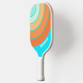 Tropischer Splash Circle Streifen mit Namen Pickleball Schläger (Links)