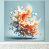 Tropischer Splash Leinwanddruck (Insitu (Holzboden))