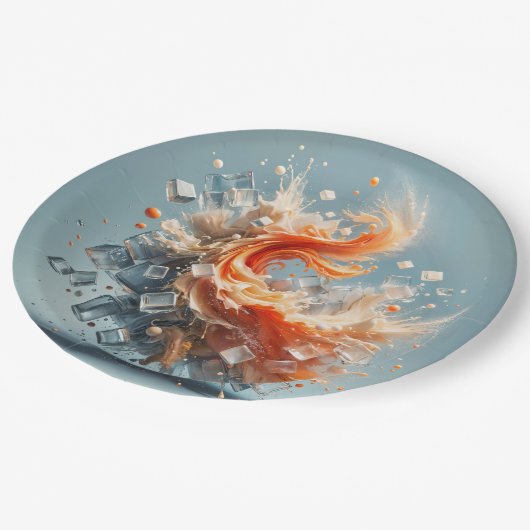 Tropischer Splash Pappteller (Schrägansicht)