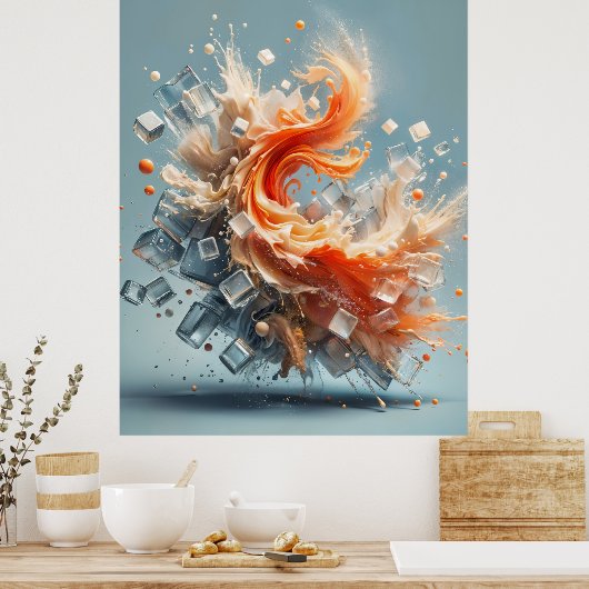 Tropischer Splash Poster (Küche)