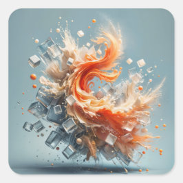 Tropischer Splash Quadratischer Aufkleber