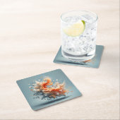 Tropischer Splash Rechteckiger Pappuntersetzer (Vor Ort)