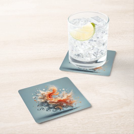 Tropischer Splash Rechteckiger Pappuntersetzer (Vor Ort)