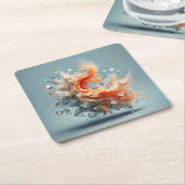 Tropischer Splash Rechteckiger Pappuntersetzer (angewinkelt)