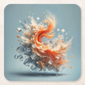 Tropischer Splash Rechteckiger Pappuntersetzer (Vorderseite)