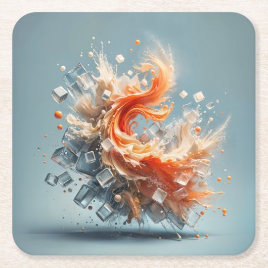 Tropischer Splash Rechteckiger Pappuntersetzer (Vorderseite)