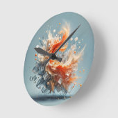 Tropischer Splash Runde Wanduhr (Winkel)