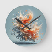 Tropischer Splash Runde Wanduhr (Vorderseite)