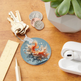 Tropischer Splash Schlüsselanhänger