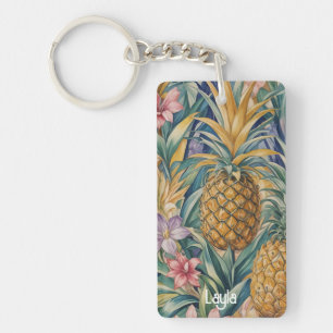 Tropischer Splendor: farbenfrohe Ananas Schlüsselanhänger