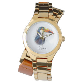 Tropischer Splendor Toucan, kundenspezifisch Armbanduhr