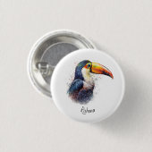 Tropischer Splendor Toucan, kundenspezifisch Button (Vorne & Hinten)