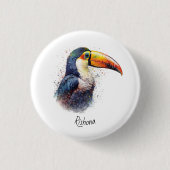 Tropischer Splendor Toucan, kundenspezifisch Button (Vorderseite)