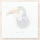 Tropischer Splendor Toucan, kundenspezifisch Glasuntersetzer (Rückseite)